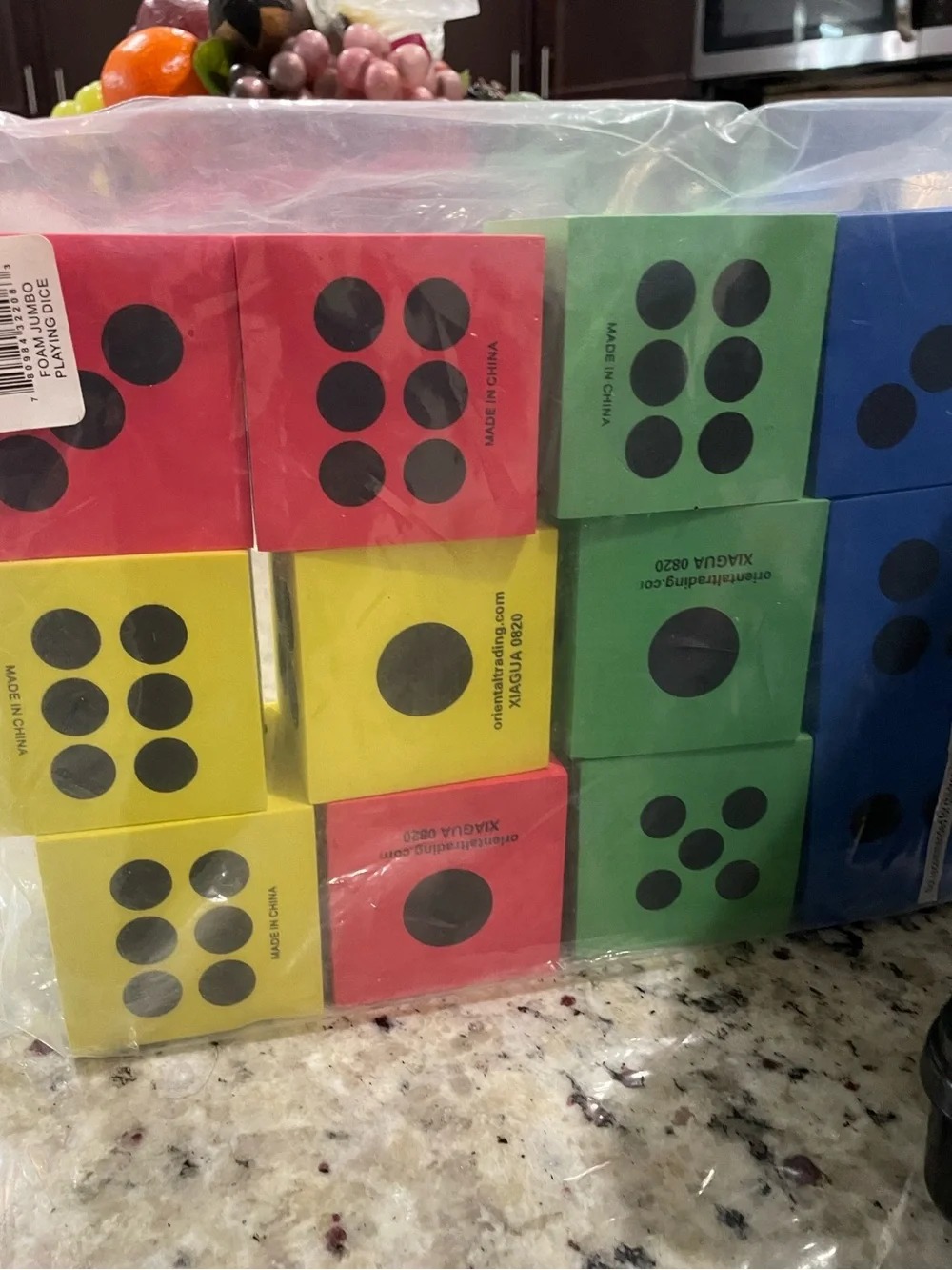 Teacher Resources Inc Assorted 12 Colorful foam Dice Box 30 glue sticks + more